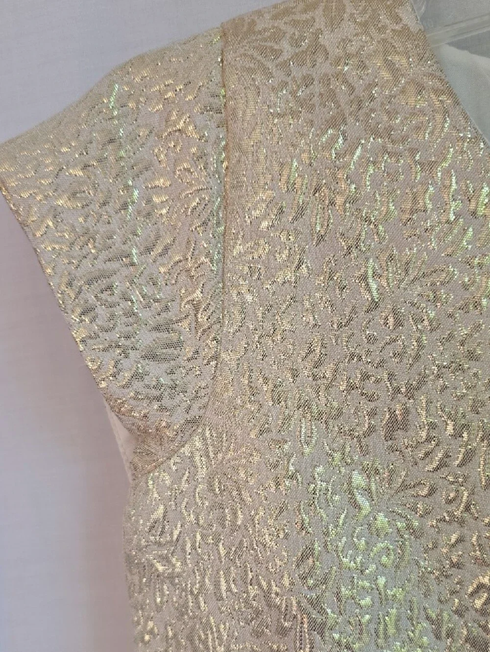 Gymboree Shimmery Gold Fit-and-Flare Party Dress with White Waistband